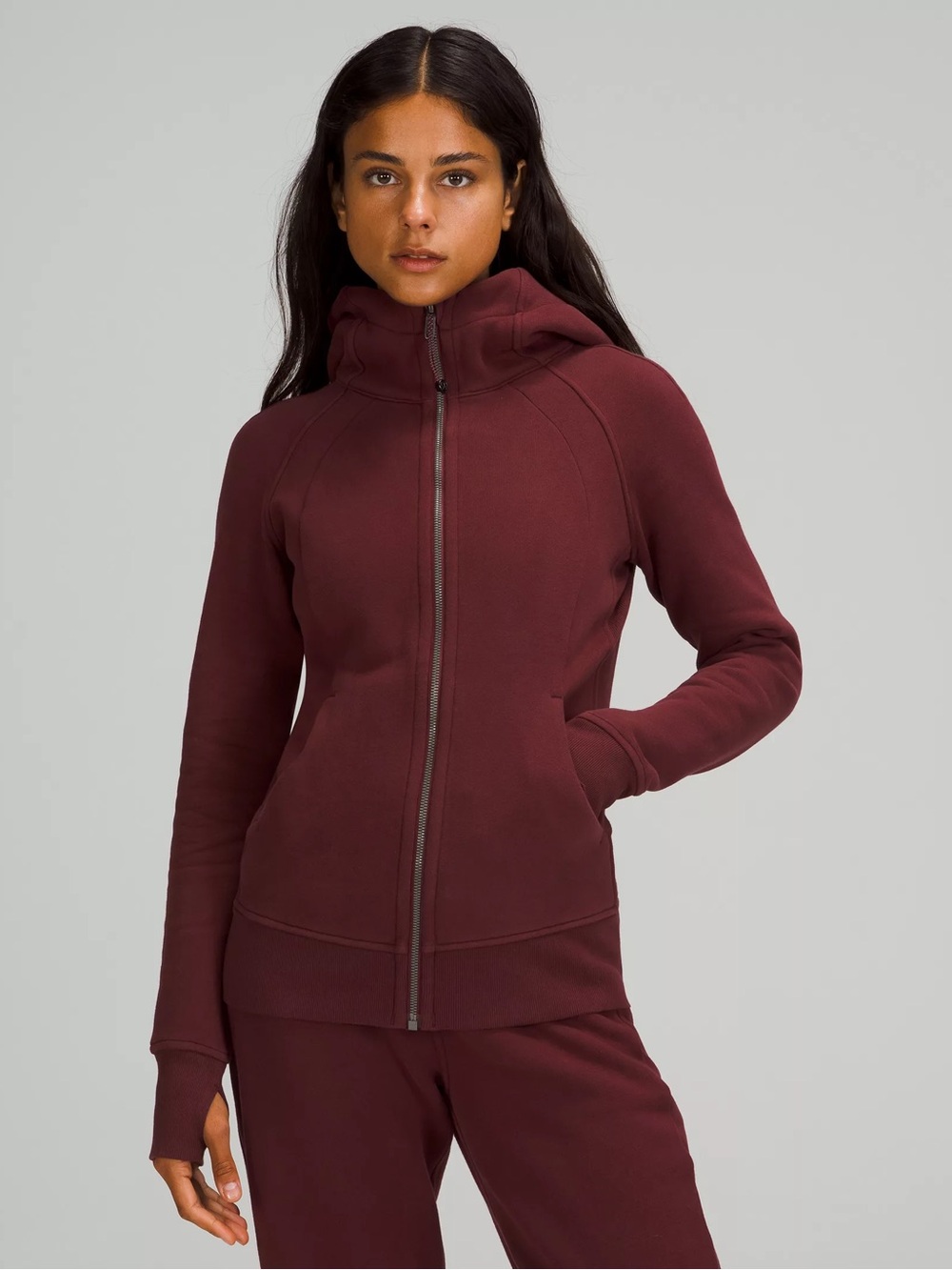 lululemon athletica Women's Scuba Full-Zip Hoodie in Red Merlot